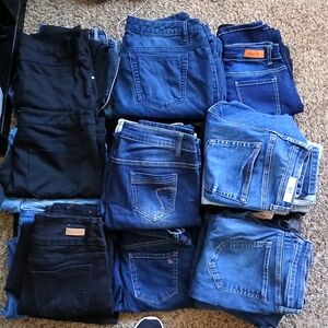Women's Denim Jeans in Black, Light Blue, Navy Blue, Various Brands & Sizes